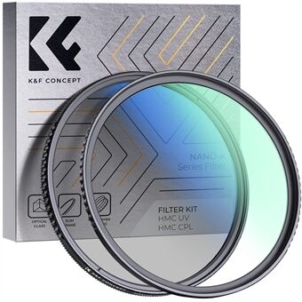 K&F CONCEPT 82 mm 2-i-1 filtersæt MCUV+CPL kameralinsefilter 18-lags belagt ultratyndt anti-ridsefilter