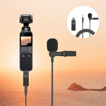 3,5 mm Audio Video Record Lapel Microphone + Audio Adapter til Osmo Pocket Camera Camcorder Recorder