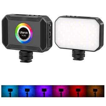 ULANZI VL60 Mini-lomme RGB-videolys Bærbart magnetisk LED-kamerafyldningslys til fotografering