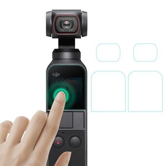 EWB8252_2 To sæt kameralinse beskyttelsesfilm Hærdet glas skærmbeskytter Kameratilbehør til DJI OSMO Pocket 2