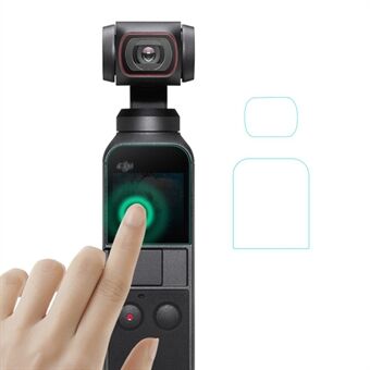 EWB8251_1 Kameralinsebeskyttelsesfilm 1 sæt skærmbeskytter af hærdet glas Kameratilbehør til DJI OSMO Pocket 2