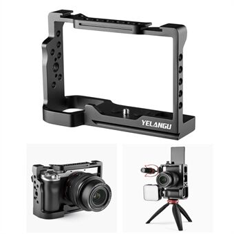 YELANGU C24-A Quick Release-kameraholderramme til Sony Alpha 7C Professionel kameravideorig med 1/4" 3/8" adapter