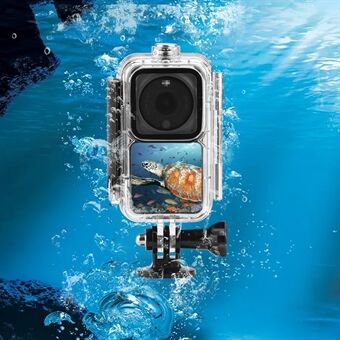 EWB9103 60 meter dykkertaske Vandtæt beskyttende rammeskal til DJI Action 2 panoramakamera - gennemsigtig