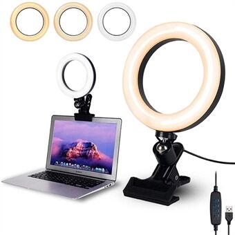 6-tommer USB-clipslampe Live Broadcast Makeup 16cm Computer Laptop Kamera Ring Fyld lys