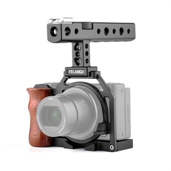 YELANGU C20-B Aftageligt tophåndtag i aluminiumslegering med bur DSLR-kamera Filmfilm til Sony ZV-1-kamera (YLG0332B)