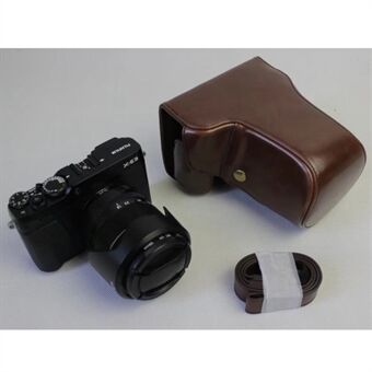 PU læder beskyttelses taske med rem til Fujifilm X-E3 kamera