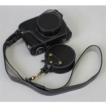 Ægte læder kamera beskyttelses taske + rem + kamera linse taske til Fujifilm X100F