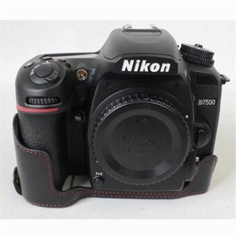 Halvt kamera PU læder beskyttende etui til Nikon D7500 digitalt spejlreflekskamera