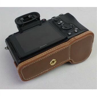 Halvt kamera PU læder beskyttende etui til Sony ILCE-9 / A9 / A7RM3 A7RIII