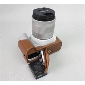 Ægte læder halvbunds kamerabeskyttelsesetui til Canon EOS 200D