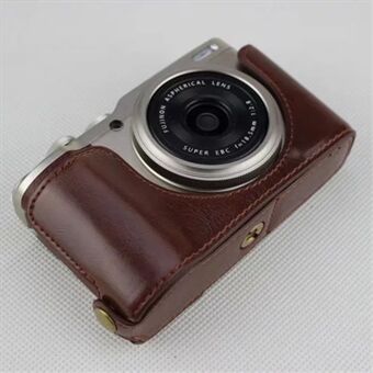 PU læder halvbunds kamera beskyttelsespose til Fujifilm XF10 digitalt kompakt kamera
