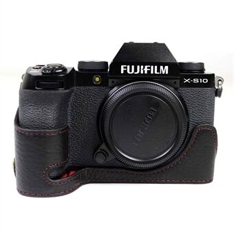 Ægte læder kamera halvcover taske til Fujifilm Fuji X-S10