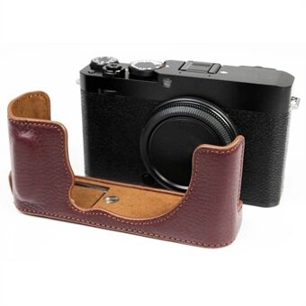 Kamerataske i ægte læder bundkasse Halv kropsdækselbeskytter med batteriåbning til Fuji X-E4