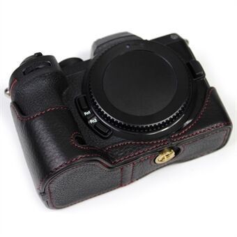 Ægte læder kamera bundkasse beskytter halvt kropsdæksel med batteriåbning til Nikon Z5/Z6/Z7/Z6II/Z62/Z7II/Z72