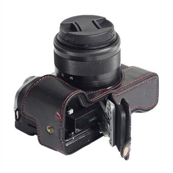 PU-læder kamerabeskyttelses bundcover med batteriåbning til Canon EOS M6 Mark II