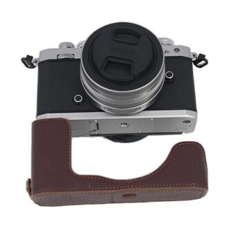 Ægte læder kamera bundetuiet Beskyttende halvt kropsdæksel med batteriåbning til Nikon Z FC