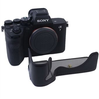 PU læder kamera bundetuiet Beskyttende halv kropscover til Sony A7M4/A1/A7S III/A7S3 kamera