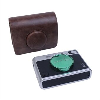For Fujifilm Instax Mini Evo Horizontal Vintage PU Leather Camera Case Camera Bag with Shoulder Strap