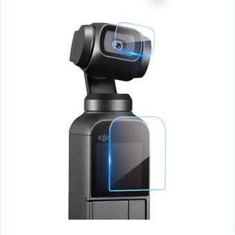 [2 stk+2 stk] DX-60 HD hærdet glas linsebeskytter + skærmbeskyttelsesfilm til DJI OSMO Pocket Camera