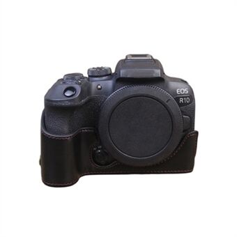 Til Canon EOS R10 PU læder Anti-ridse kamera bundcover Stor åbningsdesign Beskyttende halv krops taske
