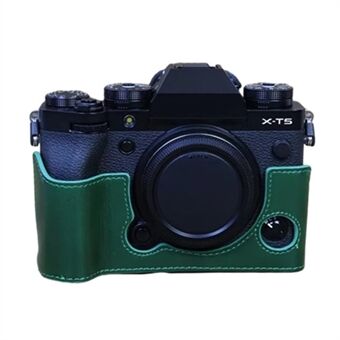 Til Fujifilm X-T5 Anti-ridse kamerataske i ægte læder Batteriåbningsdesign Beskyttelsescover