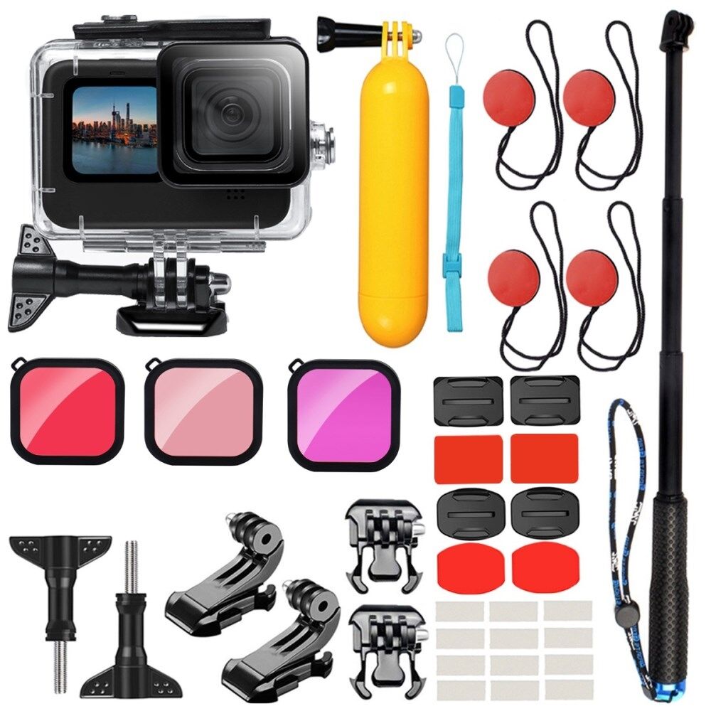 G10-TZ03 til GoPro Hero Kamera Tilbehør Kit Sportskamera Dykkersæt Surfing udstyr vandtæt etui/Selfie Stick