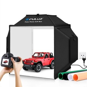 PULUZ PU5042 40 cm sammenfoldelig 5500K Studio skydetelt Soft Box Fotografering Belysningssæt med 4 farver PVC-baggrunde (sort, orange, hvid, grøn)