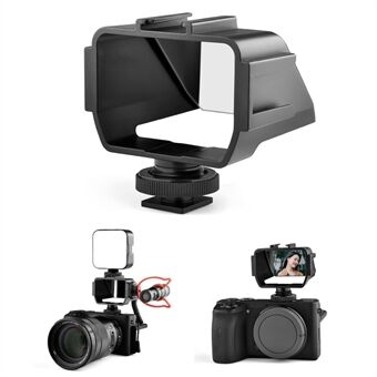 YELANGU A74 Vlog Selfie Flip Screen Cold Shoe Bracket Omvendt spejl Mikrofonmontering til spejlløst kamera