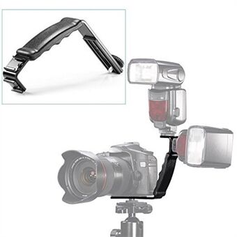 Fotografi Fyldlysholder Mikrokamerarammemontering DV-kamerabeslag L-formet bilateralt beslag med koldsko, 1/4" adapter