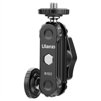 ULANZI R102 1 stk Metal Magic Arm med 360 graders dobbelte kuglehoveder 1 / 4\'\' skrue Forlænger montering til DSLR kamera Monitor Video Light Mic Tripod