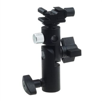 E005 Metal Flash Light Stativ Kameramonteringsadapter med 3/8" til 1/4" konverter, fotografireflektorholder med paraplyhul