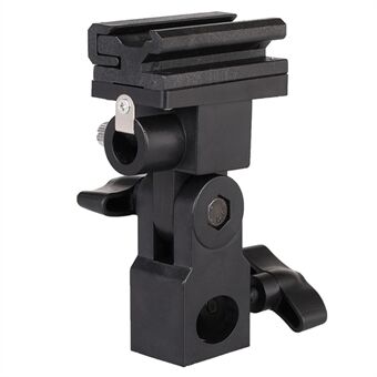 E001 B-Type Lommelygteholder til Canon / Yongnuo / Nikon Kamera Flash Mount Drejelig Hot Shoe Paraply Holder Lys Stand Beslag