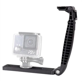 E016 Fotografi Video Flash SLR Kamera Grip L-Shape Bracket Holder med udvidet Cold Shoe Interfaces