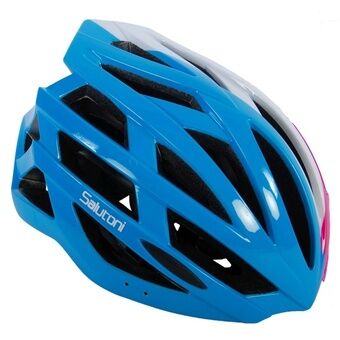 Cykelhjelm dame blå/hvid/pink 58-61 cm