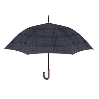 Paraply skotsk glas 120 cm automatisk træhåndtag mænd blå