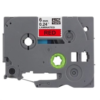 Brother Kompatibel TZc-411 Sort tekst på rød tape 6 mm x 8 m 