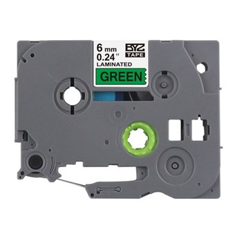 Brother Kompatibel TZc-711 Sort tekst på grønt tape 6 mm x 8 m 