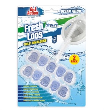 AirPure Fresh Loos 6 i 1 WC-Blok - Ocean Fresh - 1 Dobbeltpakke