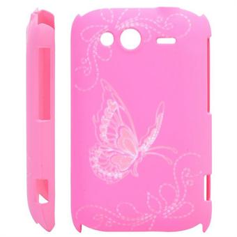 HTC Wildfire S Sommerfugl cover (Pink)