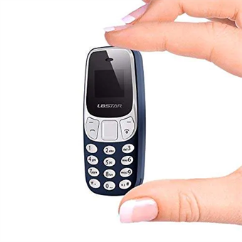 Verdens Mindste Mini Mobiltelefon m/ Dual SIM - Grå